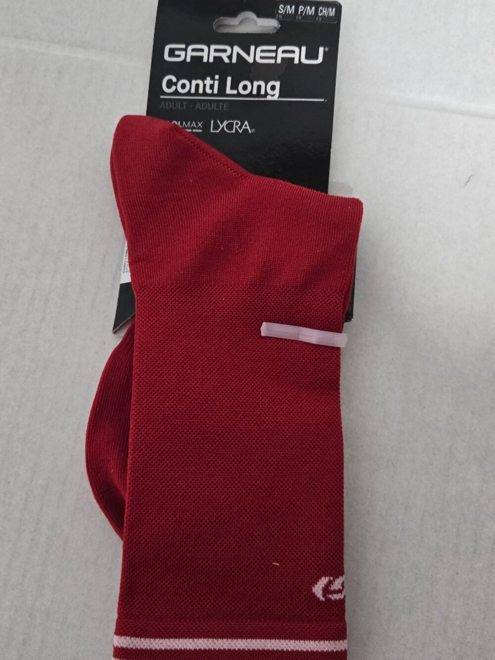 Louis Garneau Conti Long Cycling Socks – Red – S/M – NEW 🚴‍♂️